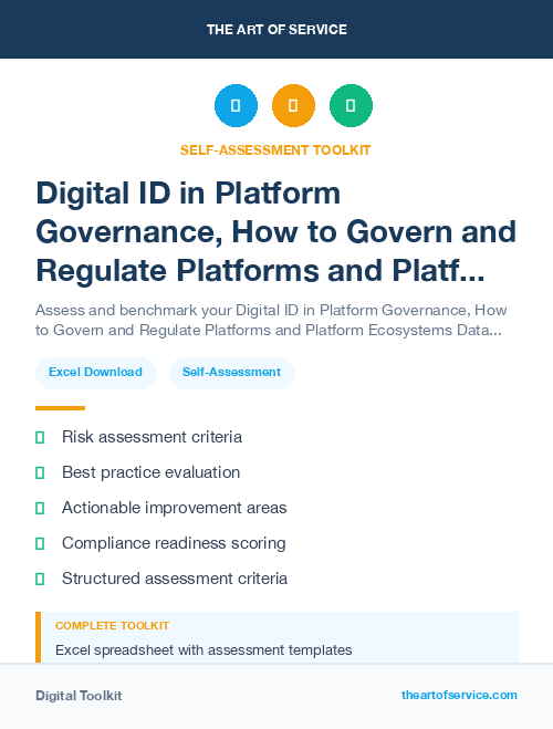 Digital ID in Platform Governance, How to Govern and Regulate Platforms and Platform Ecosystems Dataset