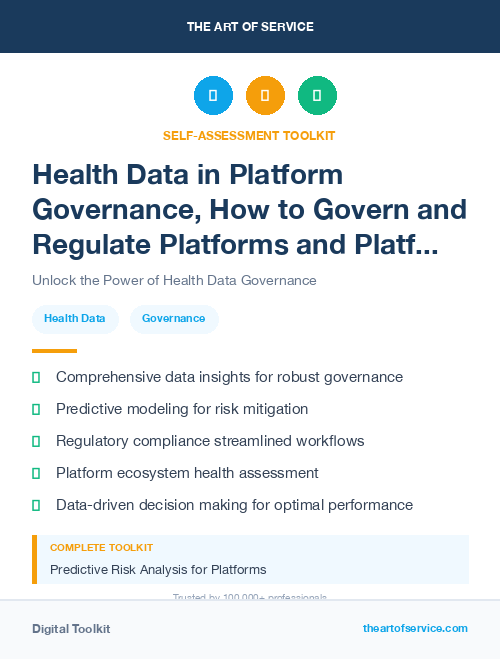 Health Data in Platform Governance, How to Govern and Regulate Platforms and Platform Ecosystems Dataset