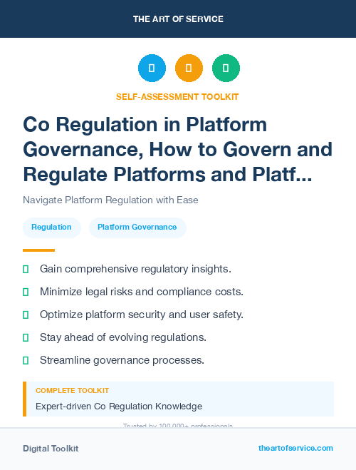 Co Regulation in Platform Governance, How to Govern and Regulate Platforms and Platform Ecosystems Dataset