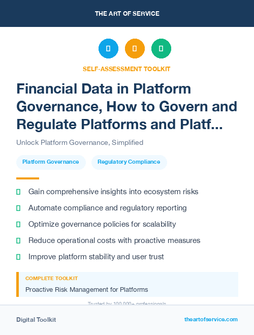 Financial Data in Platform Governance, How to Govern and Regulate Platforms and Platform Ecosystems Dataset