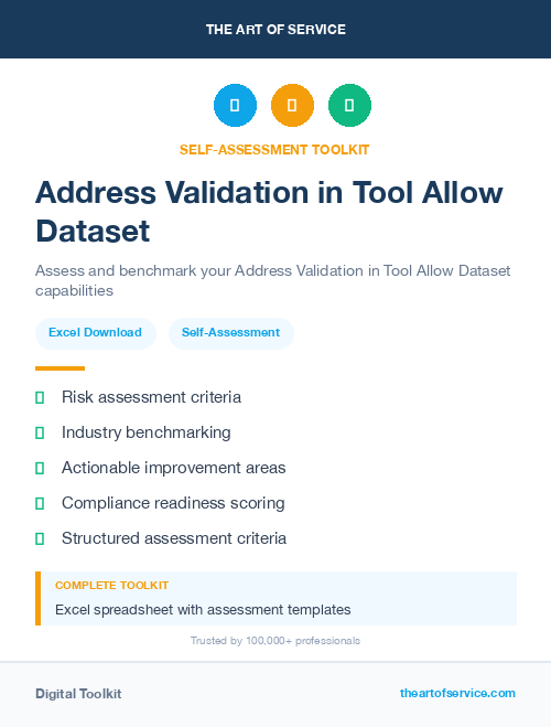 Address Validation in Tool Allow Dataset