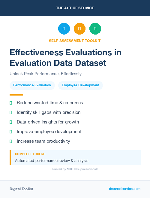 Effectiveness Evaluations in Evaluation Data Dataset