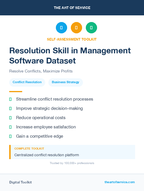 Resolution Skill in Management Software Dataset