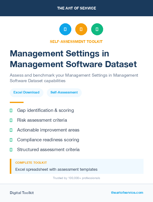 Management Settings in Management Software Dataset