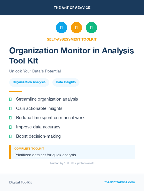 Organization Monitor in Analysis Tool Kit