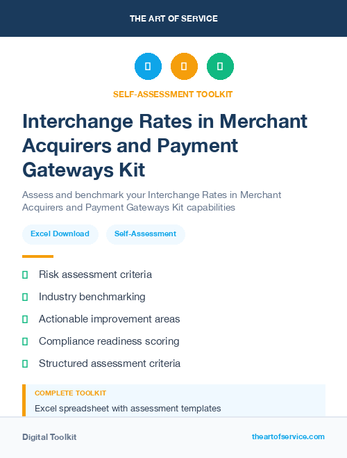 Interchange Rates in Merchant Acquirers and Payment Gateways Kit