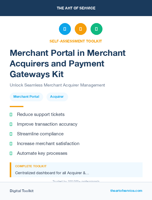 Merchant Portal in Merchant Acquirers and Payment Gateways Kit