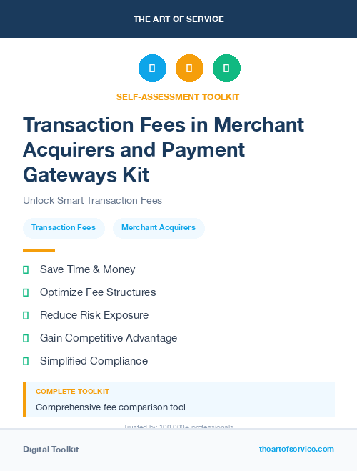 Transaction Fees in Merchant Acquirers and Payment Gateways Kit