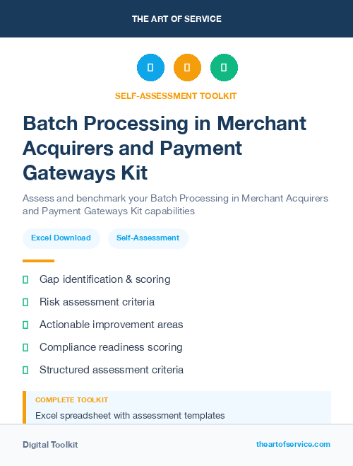 Batch Processing in Merchant Acquirers and Payment Gateways Kit