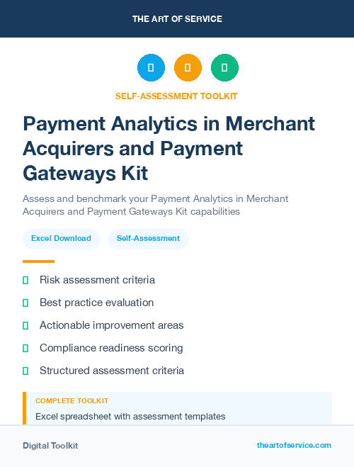 Payment Analytics in Merchant Acquirers and Payment Gateways Kit