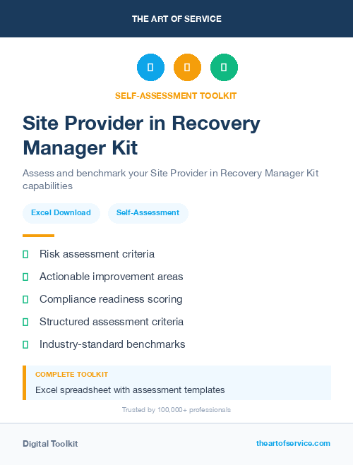 Site Provider in Recovery Manager Kit