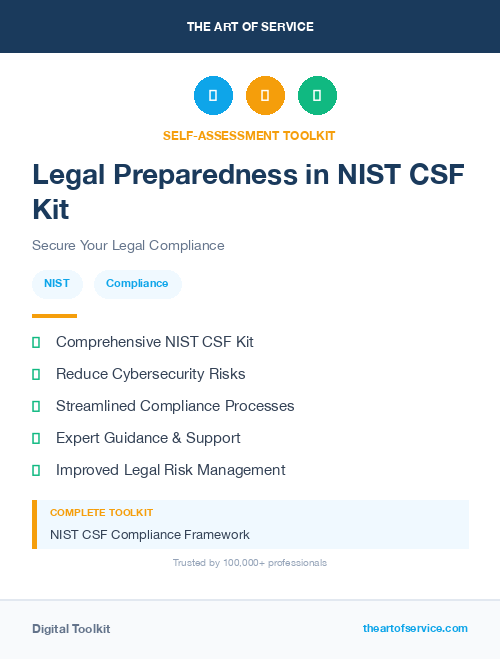 Legal Preparedness in NIST CSF Kit