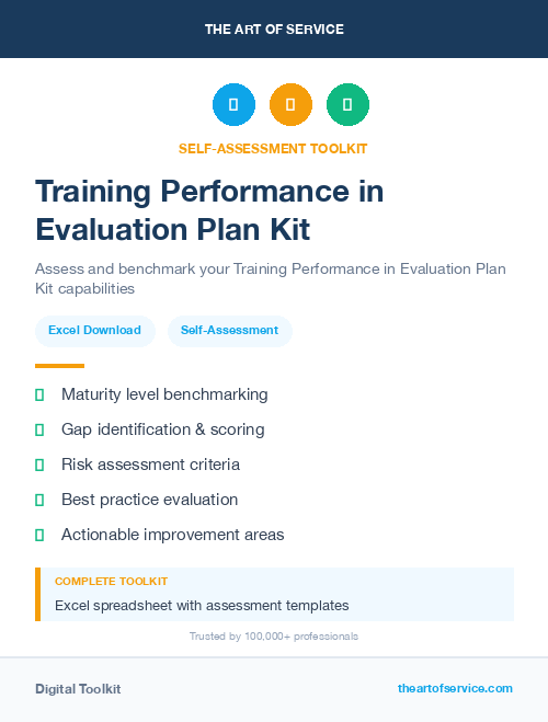 Training Performance in Evaluation Plan Kit
