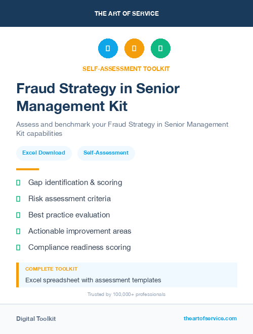 Fraud Strategy in Senior Management Kit