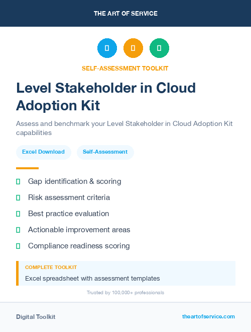 Level Stakeholder in Cloud Adoption Kit