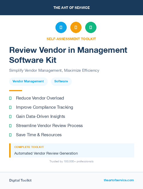 Review Vendor in Management Software Kit