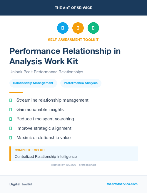 Performance Relationship in Analysis Work Kit