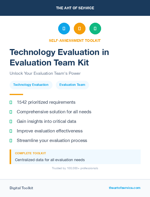 Technology Evaluation in Evaluation Team Kit