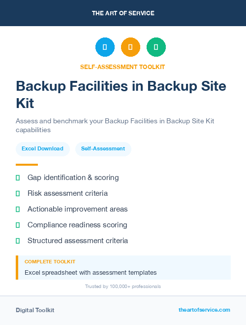 Backup Facilities in Backup Site Kit