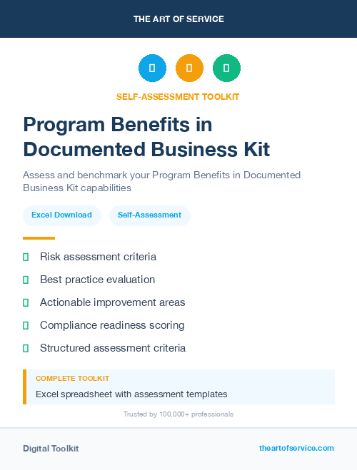 Program Benefits in Documented Business Kit