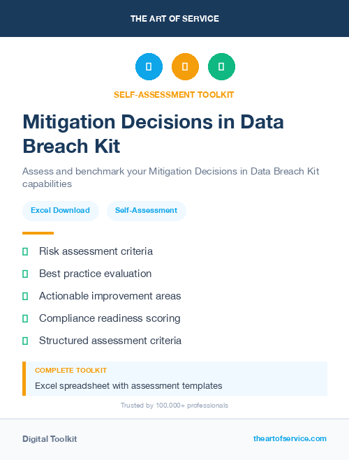 Mitigation Decisions in Data Breach Kit