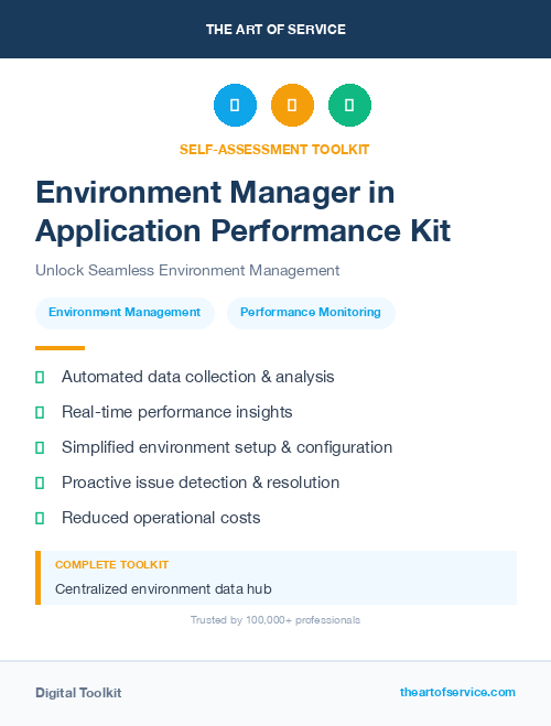 Environment Manager in Application Performance Kit