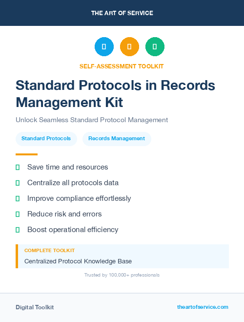 Standard Protocols in Records Management Kit