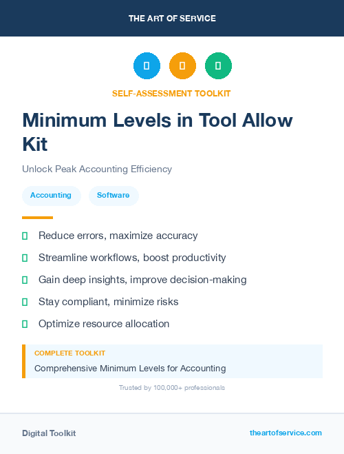 Minimum Levels in Tool Allow Kit