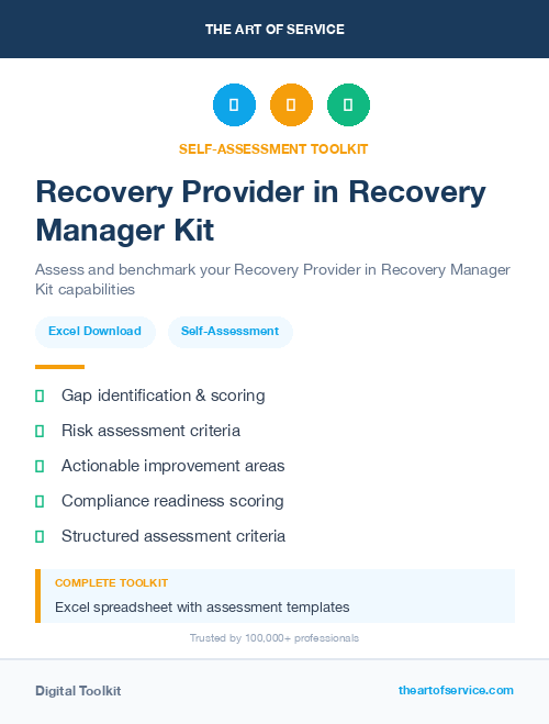 Recovery Provider in Recovery Manager Kit