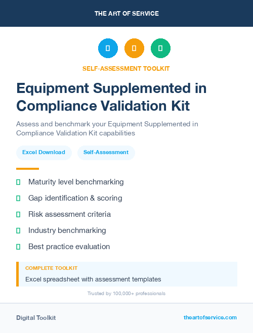 Equipment Supplemented in Compliance Validation Kit