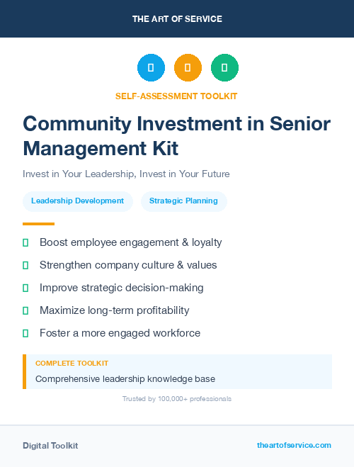 Community Investment in Senior Management Kit