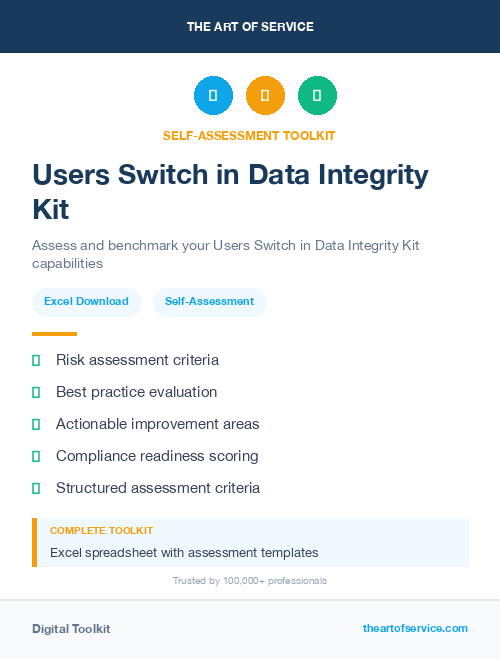 Users Switch in Data Integrity Kit