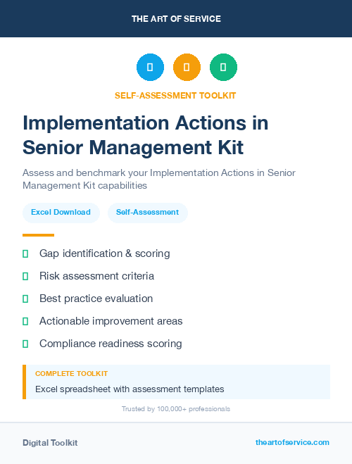 Implementation Actions in Senior Management Kit