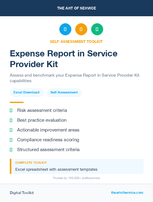 Expense Report in Service Provider Kit