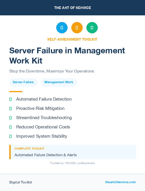 Server Failure in Management Work Kit