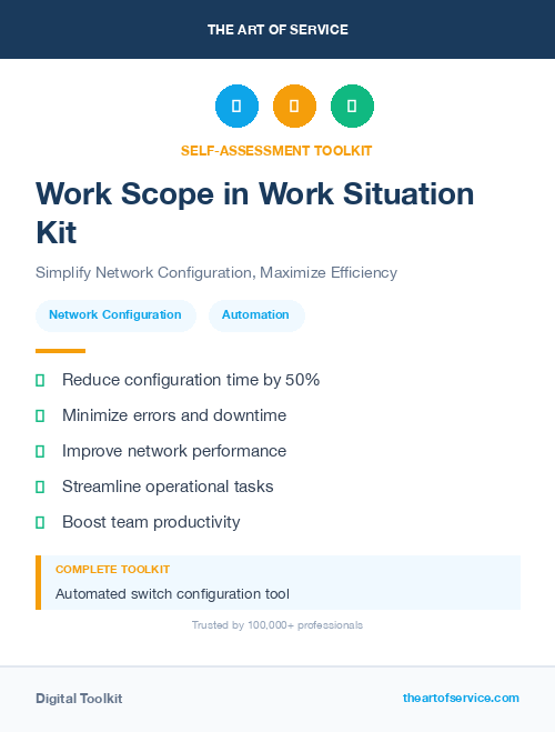 Work Scope in Work Situation Kit
