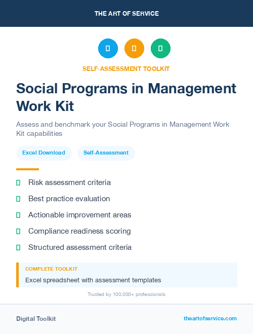 Social Programs in Management Work Kit