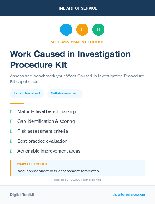 Work Caused in Investigation Procedure Kit