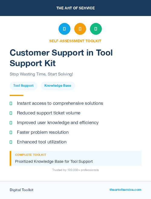Customer Support in Tool Support Kit