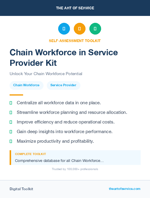 Chain Workforce in Service Provider Kit
