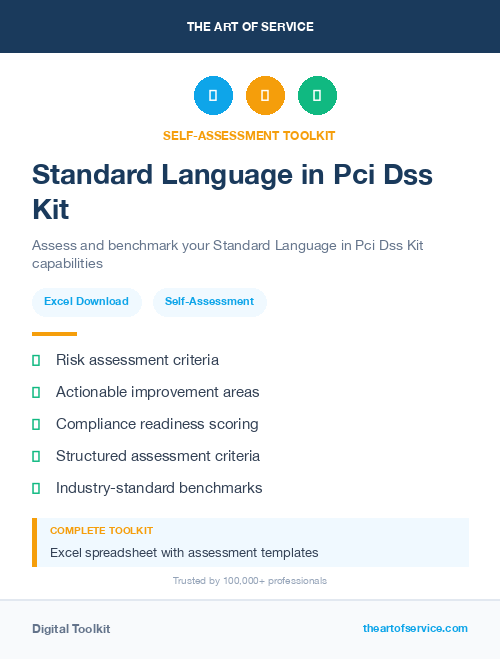 Standard Language in Pci Dss Kit