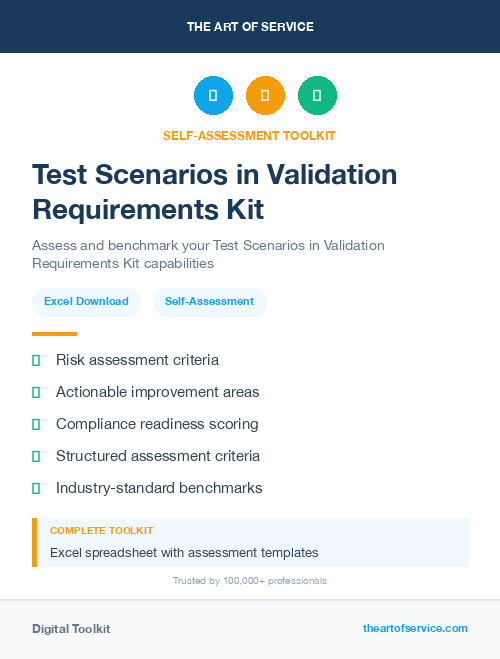 Test Scenarios in Validation Requirements Kit