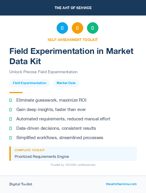Field Experimentation in Market Data Kit