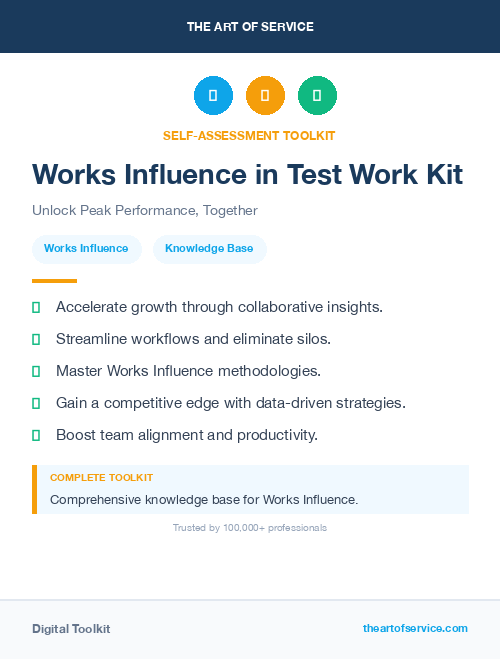 Works Influence in Test Work Kit