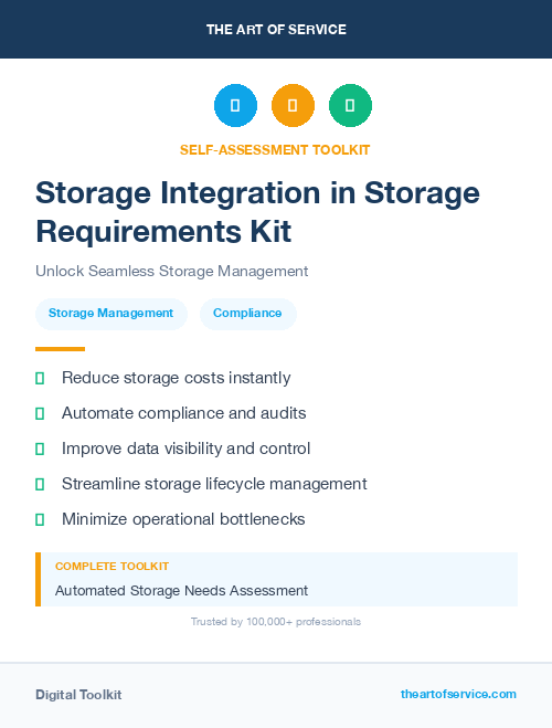 Storage Integration in Storage Requirements Kit