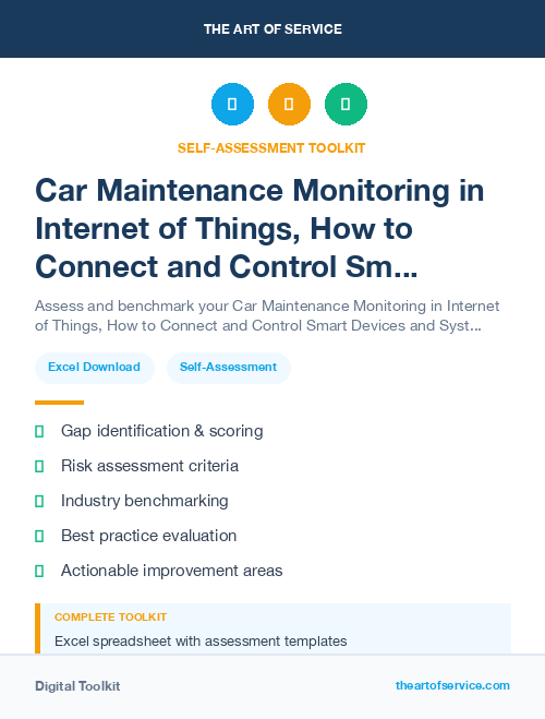 Car Maintenance Monitoring in Internet of Things, How to Connect and Control Smart Devices and Systems in Your Home, Office, and Beyond Kit
