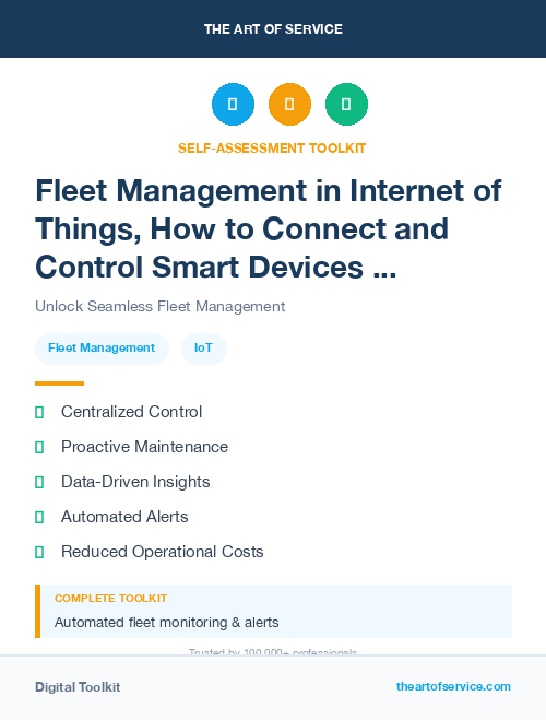 Fleet Management in Internet of Things, How to Connect and Control Smart Devices and Systems in Your Home, Office, and Beyond Kit