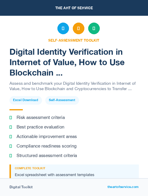 Digital Identity Verification in Internet of Value, How to Use Blockchain and Cryptocurrencies to Transfer and Store Value Kit