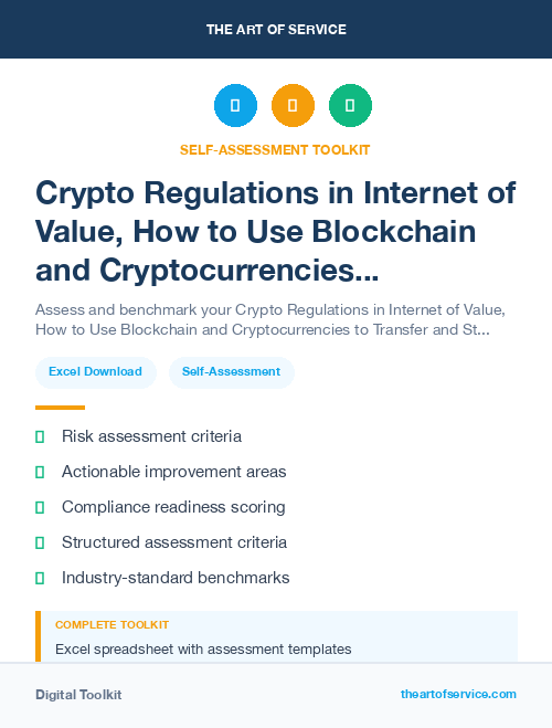 Crypto Regulations in Internet of Value, How to Use Blockchain and Cryptocurrencies to Transfer and Store Value Kit