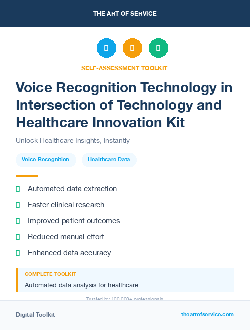 Voice Recognition Technology in Intersection of Technology and Healthcare Innovation Kit